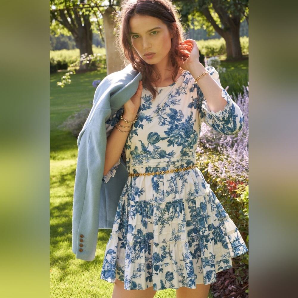 LoveShackFancy - Lienzo Dress in Blue China - Size 8